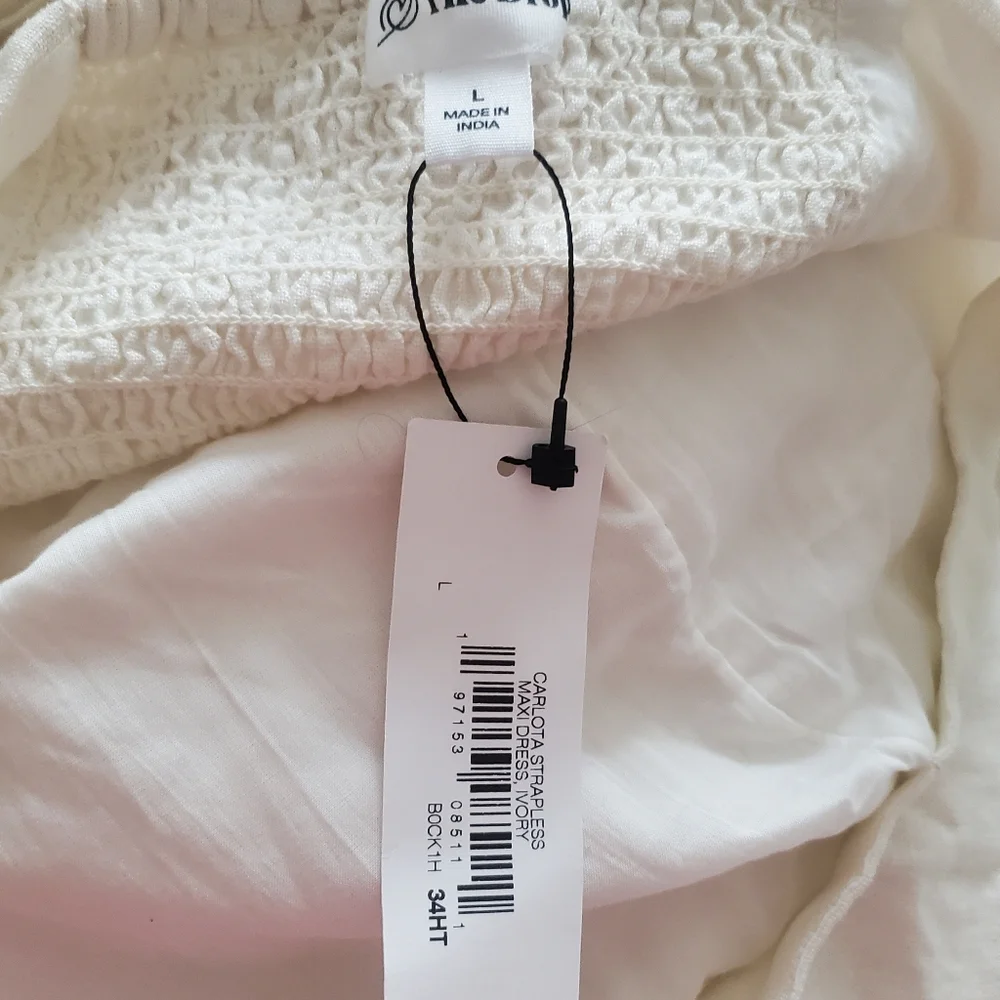 Amazon The Drop | White Strapless Maxi Dress | Size L | NWT - Picture 11 of 16